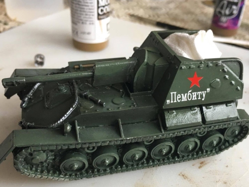 SU-76 with Decals and Chipping Medium applied